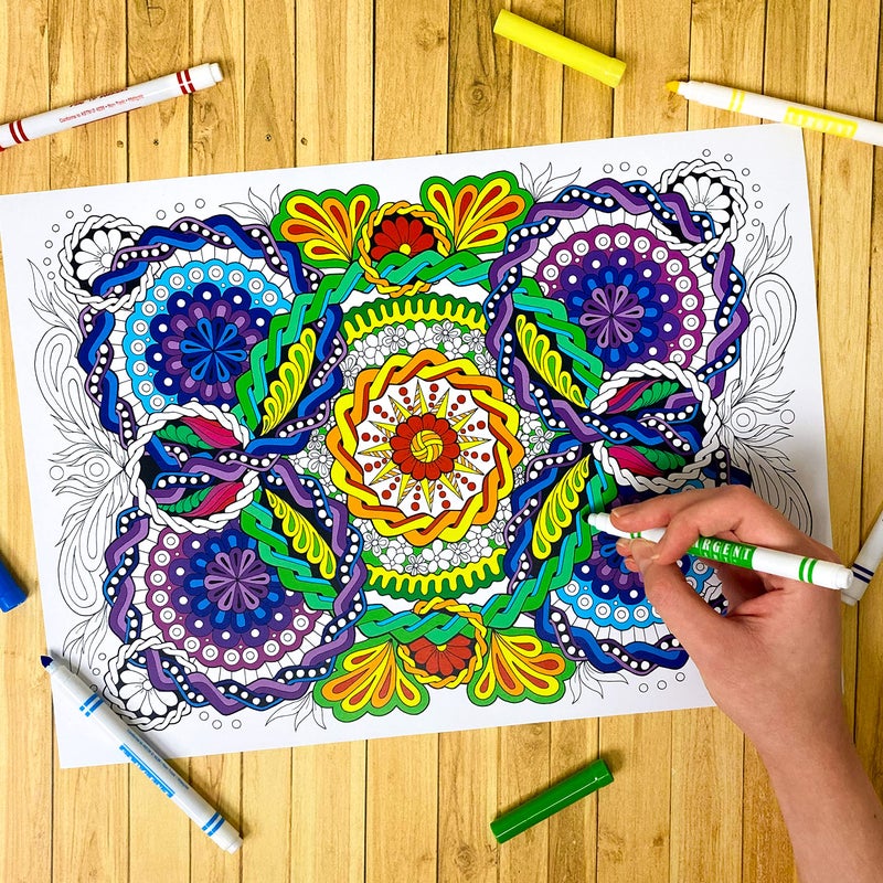 Stuff2Color Woven Wonders - Line Art Coloring Poster 10-Pack (Beautiful Art Printed on Heavy Paper - Excellent Coloring Project for Groups and Individuals) - Image 2